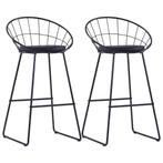 vidaXL Barstoelen 2 st kunstleer zwart, Verzenden, Nieuw