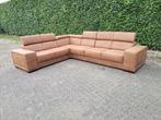 leegverkoop cognac bruin echt leren hoekbank 2h3 of 3h2