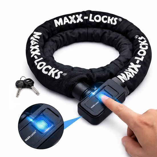 Fietsslot - Maxx-Locks Foxton - Vingerscan - 90cm, Fietsen en Brommers, Fietsaccessoires | Fietssloten, Verzenden