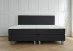 ACTIE! Boxspring Turijn 160 200 Zwart, Verzenden, Zwart, 200 cm, Modern