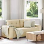 vidaXL Loveseat Bank Crème 140 cm Stof, Huis en Inrichting, Banken | Bankstellen, Verzenden, Nieuw, Stof