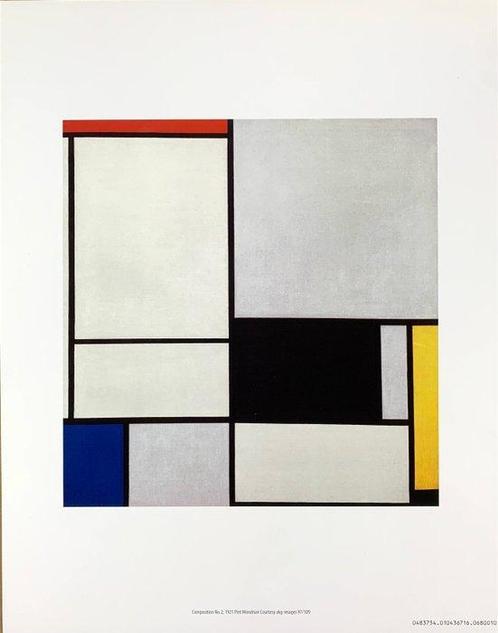 Piet Mondrian - Composition No.2, 1921 - Artprint - 36 x 28, Antiek en Kunst, Kunst | Tekeningen en Foto's