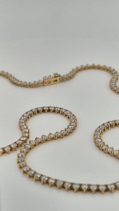 Halsketting - 14 karaat Geel goud - 10.70ct. tw. Diamant, Sieraden, Tassen en Uiterlijk, Kettingen