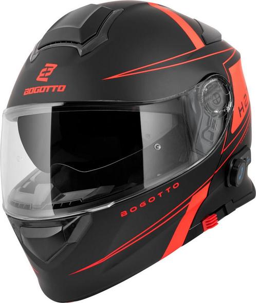 Bogotto H271 Taog Bluetooth Helm Zwart Oranje, Motoren, Kleding | Motorhelmen, Systeemhelm, Heren, XXL, Nieuw met kaartje, Overige merken