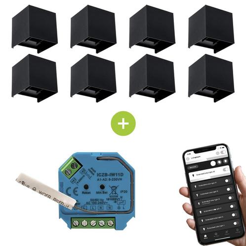 Smart LED Cube Wandlamp 6W DIMBAAR IP65 zwart 8 stuks HUE, Huis en Inrichting, Lampen | Losse lampen, Ophalen of Verzenden