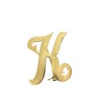 8 Krt. Broche; Letter K (witgoud, letter broche) (witgoud), Sieraden, Tassen en Uiterlijk, Broches, Ophalen of Verzenden, Gebruikt