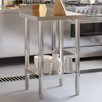vidaXL Keukenwerktafel met spatscherm 55x55x93 cm roestvrij, Verzenden