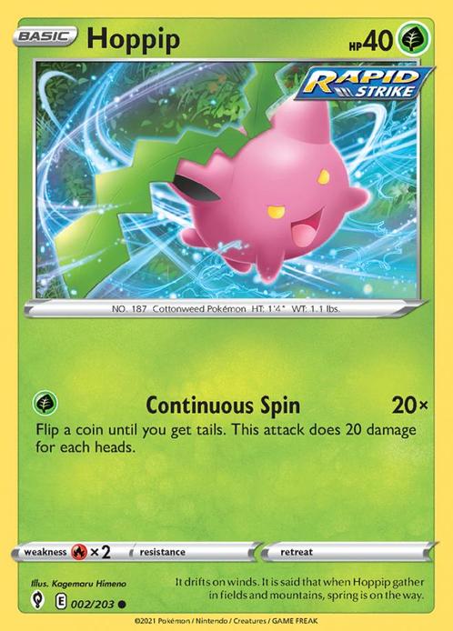 Hoppip 002/203 (Evolving Skies) — normaal, Hobby en Vrije tijd, Verzamelkaartspellen | Pokémon, Losse kaart, Nieuw, Foil, Ophalen of Verzenden