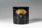 Medium Tea Caddy (natsume) met fanontwerp in Maki-e - Hout,, Antiek en Kunst