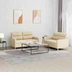 vidaXL 2-delige Loungeset met kussens stof crèmekleurig, Huis en Inrichting, Verzenden, Nieuw, Vierpersoons of meer, Stof