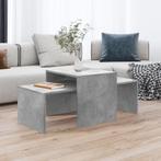vidaXL Salontafelset 100x48x40 cm bewerkt hout betongrijs, Huis en Inrichting, Tafels | Salontafels, Minder dan 50 cm, 100 tot 150 cm