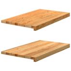vidaXL Vensterbanken 2 st 70x40x2 cm massief eikenhout, Doe-het-zelf en Verbouw, Kozijnen en Schuifpuien, Verzenden, Nieuw