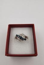 Ring - 14 karaat Witgoud Saffier - Diamant, Nieuw