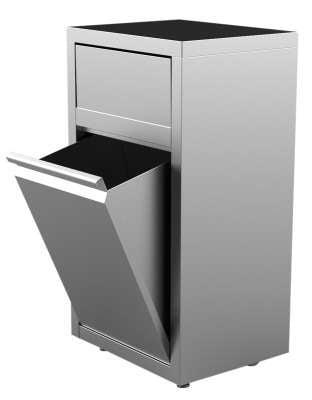 Unninox Afvalbak | RVS | 50L | Duwdeksel + Kanteldeur | 500x, Witgoed en Apparatuur, Vaatwasmachines, Ophalen of Verzenden