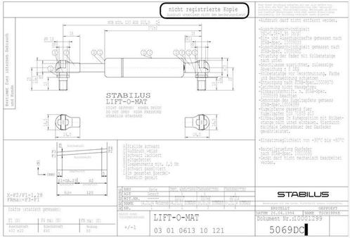 Stabilus 5069DC 400N, Doe-het-zelf en Verbouw, IJzerwaren en Bevestigingsmiddelen, Ophalen of Verzenden