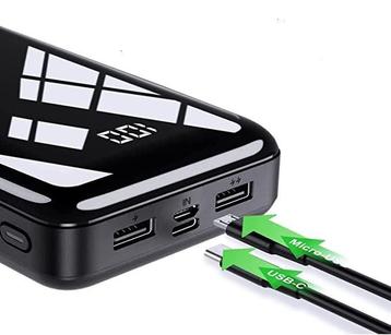 Powerbank 30.000 mAh snellader oplader micro USB C +  USB A beschikbaar voor biedingen