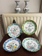 Cloisonne Lotus borden en vaasjes - Emaille bord (6) - Koper, Antiek en Kunst