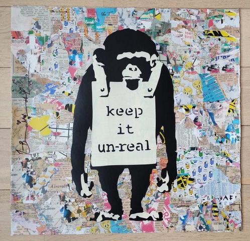 Mr Brainwash (1966) - Keep It Unreal (UNQ 1/1), Antiek en Kunst, Kunst | Schilderijen | Modern