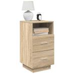 vidaXL Nachtkastjes 2 st met 2 lades 36x36x68 cm sonoma, Huis en Inrichting, Verzenden, Nieuw, Hout