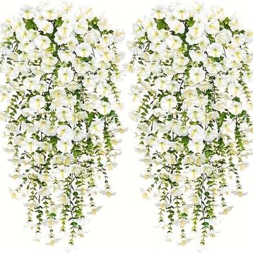 MEGADEAL Kunst hangende bloemen wit - 1+1 gratis beschikbaar voor biedingen