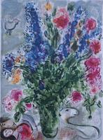 Marc Chagall (1887-1985) - Bouquet champêtre aux amoureux