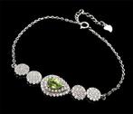 Olivijn - Zilver, Peridot - Beschermende armband - Zilver