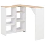 vidaXL Bartafel met verplaatsbaar schap 138x39x110 cm wit, Huis en Inrichting, Tafels | Eettafels, Verzenden, Nieuw