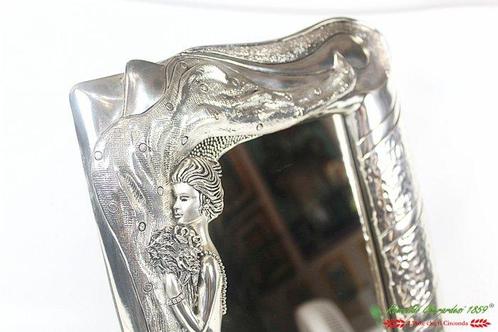 Cornice con specchio in argento lastra laminata 300 gr, Antiek en Kunst, Antiek | Goud en Zilver