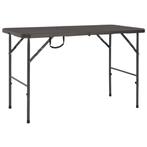 vidaXL Tuintafel inklapbaar rattan look 120x60x74 cm HDPE, Tuin en Terras, Verzenden, Nieuw, Kunststof