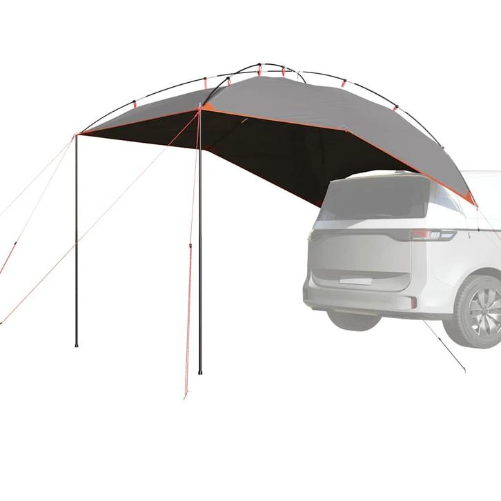vidaXL Autotent waterdicht grijs en oranje, Caravans en Kamperen, Tenten, Nieuw, tot en met 2, Verzenden