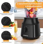 Blender - Smoothie Maker - Glazen kan - 1,5L - 800W - Zwart, Verzenden, Zo goed als nieuw