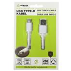 Benson USB naar Type C kabel - 2 meter - wit - duurzaam e..., Ophalen of Verzenden, Nieuw
