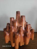 Vaas - Keramiek - Vase sculptural en piqué fleurs, Antiek en Kunst