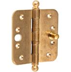 Kogellagerscharnier SKG3 89x89 ronde hoek bol messing antiek, Verzenden, Nieuw