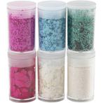 Bio Sparkles &amp; Sequins, pastelkleuren, 6x7 ml/ 1 doos, Nieuw