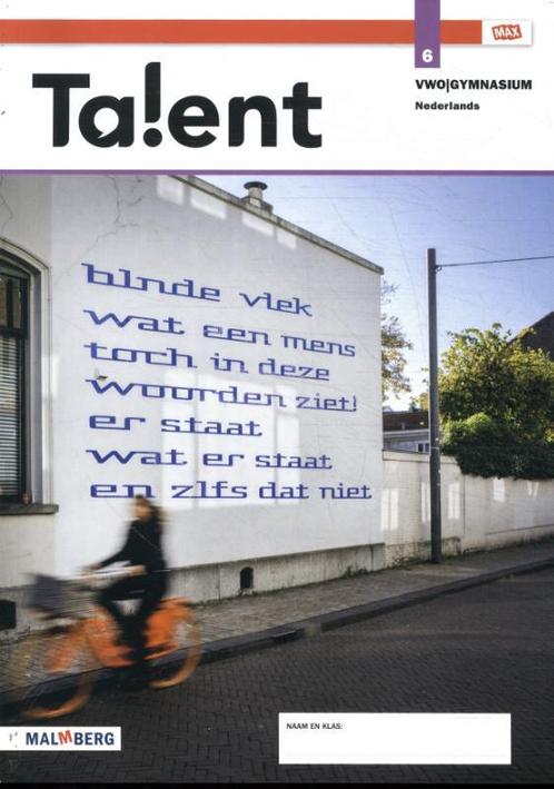 Talent 6 vwogymnasium nederlands 9789402077643, Boeken, Studieboeken en Cursussen, Zo goed als nieuw, Verzenden