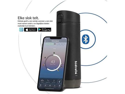 Hidrate Spark Chug slimme waterfles - Roestvrij staal -, Huis en Inrichting, Woonaccessoires | Overige, Zo goed als nieuw, Verzenden