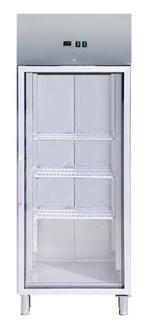 RVS vriezer met glazen deuren GN2/1 650-610 Liter -18° tot -, Verzenden, Nieuw in verpakking, Koelen en Vriezen