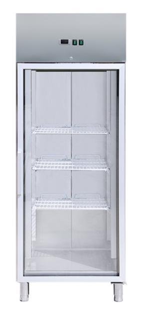 RVS vriezer met glazen deuren GN2/1 650-610 Liter -18° tot -, Zakelijke goederen, Horeca | Keukenapparatuur, Koelen en Vriezen