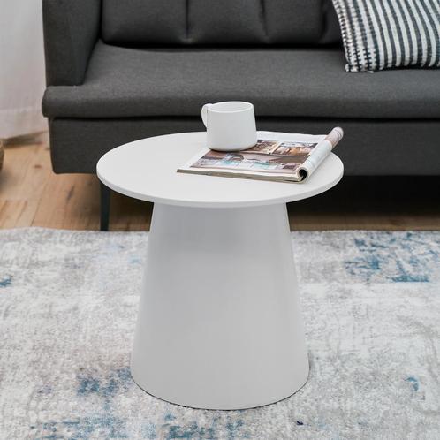 Salontafel Nyd rond 40x44 cm wit tafel met stabiel onderstel, Huis en Inrichting, Tafels | Salontafels, Nieuw, Verzenden