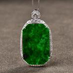 Gecertificeerde onbewerkte jadeïet-edelsteenhanger (Type A)