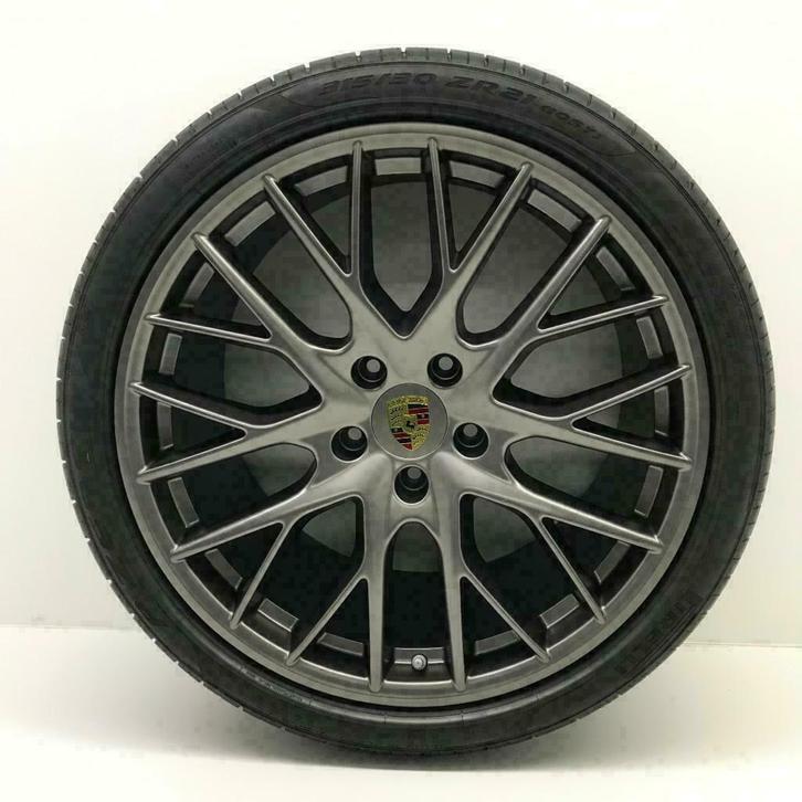 Porsche Panamera (971) 21 SportDesign Platinium met banden, Auto-onderdelen, Banden en Velgen, 21 inch, Zomerbanden, 315 mm, Personenwagen