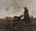 Willem Hendrik van der Nat (1864–1929) - Boerin met schapen