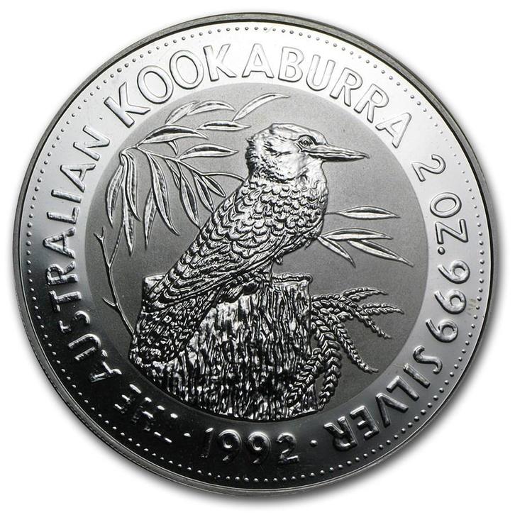 Kookaburra 2 oz 1992, Postzegels en Munten, Munten | Oceanië, Losse munt, Zilver, Verzenden