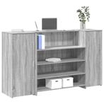 vidaXL Receptiebalie 180x50x103,5 cm bewerkt hout grijs, Verzenden, Nieuw