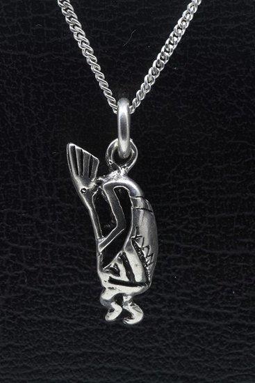 Zilveren Indiaan Kokopelli detail ketting hanger, Sieraden, Tassen en Uiterlijk, Kettinghangers, Verzenden