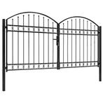 vidaXL Poort met gebogen bovenkant dubbel 300x150 cm staal, Tuin en Terras, Verzenden, Nieuw