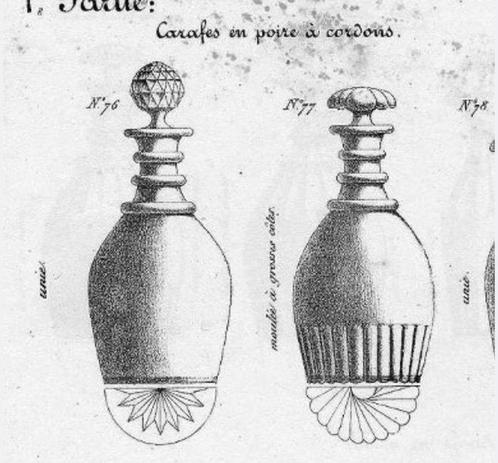 Baccarat - Karaf (2) - Carafe en forme de poire à cordons,, Antiek en Kunst, Antiek | Meubels | Tafels