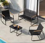 3-Delige Tuinset met Schommelstoelen &amp; Glastafel, Verzenden, Nieuw