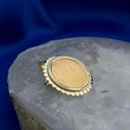 Gouden broche/hanger van een gouden vijfje; Koningin Wilh..., Ophalen of Verzenden, Gebruikt, Goud, Overige merken